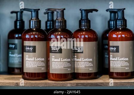 Isländische Hautpflegeprodukte von Sóley in Reykjavik, Island Stockfoto