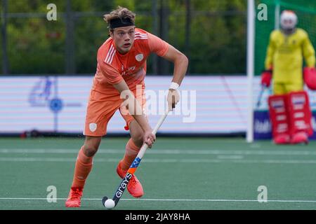 MALDEN, NIEDERLANDE - 1. JUNI: Derck de Vilder aus den Niederlanden während des FIH Pro League-Spiels zwischen den Niederlanden und Argentinien im Sportkomplex De Kluis am 1. Juni 2022 in Malden, Niederlande (Foto: Jeroen Meuwsen/Orange PicBilder) Stockfoto