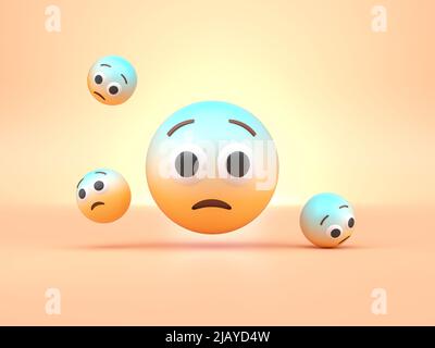 Isoliert 3D Emojis. 3D Rendern Stockfoto