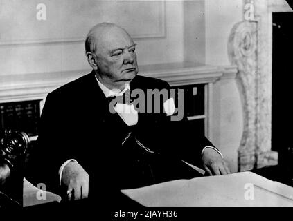 Ein neues Porträt von Sir Winston Churchill : Ein neues Porträt von Sir Winston Churchill erscheint als sein Geburtstagsbild. Sir Winston ist 80 Jahre alt. 30. November 1954. Stockfoto