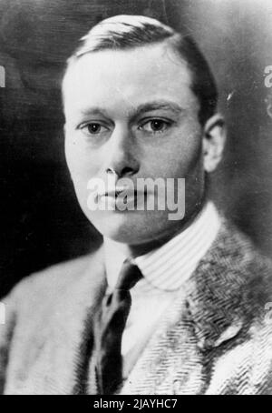 Duke of Gloucester (vor etwa 15 Jahren aufgenommen). 6.Mai 1935. (Foto von Empire Press) Stockfoto