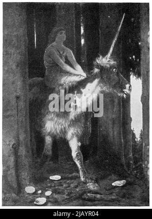 Stille des Waldes von einem Schweizer Symbolisten-Maler Arnold Boecklin. Veröffentlichung des Buches 'Meyers Konversations-Lexikon', Band 2, Leipzig, Deutschland, 1910 Stockfoto