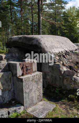 Sarpsborg, Norwegen - 20. Mai 2022: Die Festung Ravneberget liegt nördlich von Sarpsborg und ist zusammen mit Greaker for Teil der Festung Sarpsborg Stockfoto