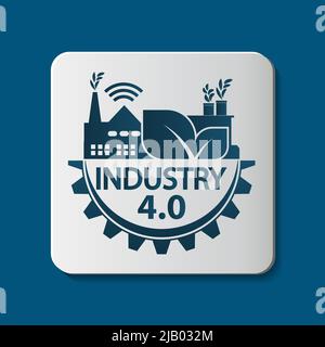Industrie 4,0-Symbol, Technologiekonzept.Vektordarstellung Stock Vektor