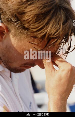 Bukarest, Rumänien, 1993. Der kroatische Tennisspieler Goran Ivanišević. Stockfoto
