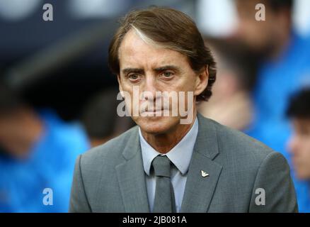 London, Vereinigtes Königreich . 01.. Juni 2022. Roberto Mancini Manager von Italien während des Fußballspiels Argentinien gegen Italien, UEFA Finalissima 2022, Wembley Stadium, London, Großbritannien. 1.. Juni 2022. Kredit: Michael Zemanek/Alamy Live Nachrichten Stockfoto