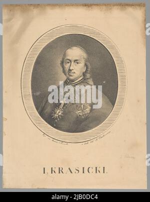 Ignacy Krasicki (1735 Dubiecko 1801 Berlin) vom Wappen Rogalas Warmianischer Bischof 1767 1795, Erzbischof von Gniezno 1795 1801, Dichter, Prosaschriftsteller und Enzyklopädisten Chodkiewicz, Aleksander (1776 1838), Litographie Zak Aleksandra Chodkiewicz (Warschau) Stockfoto