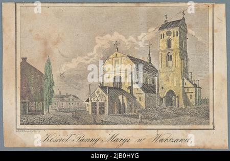 Kirche der Jungfrau Maria in Warschau [Kirche der Heimsuchung der Jungfrau Maria in der Neustadt] Unbekannt, Lithographie Henryk Hirszel in Warschau Stockfoto