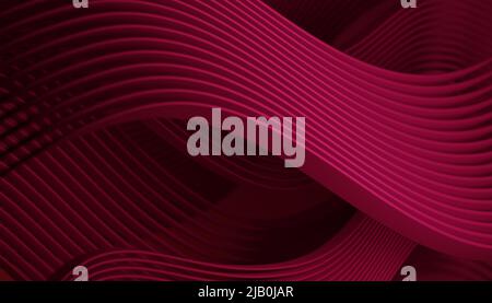 Abstrakte Kurve Welle Grafik Design Hintergrund. Konzept für Luxus, Dekoration, Feier, Seson und Werbung. 3D Darstellung von Illustrationen Stockfoto