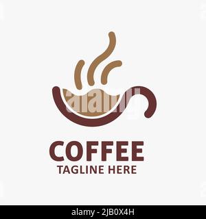 Schlichtes Kaffee-Logo-Design Stock Vektor