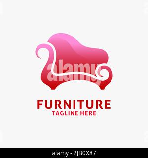 Sofa Möbel Logo Design Stock Vektor