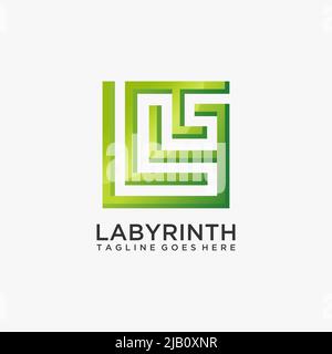 Labyrinth-Logo-Design Stock Vektor
