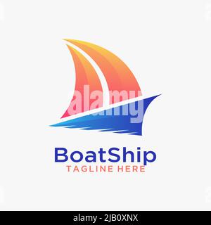 Kreatives Schiffslogo-Design Stock Vektor