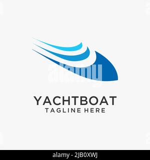 Yacht Schiff Logo Design Stock Vektor