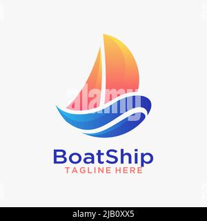 Kreatives Schiffslogo-Design Stock Vektor