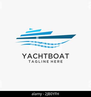 Yacht Schiff Logo Design Stock Vektor