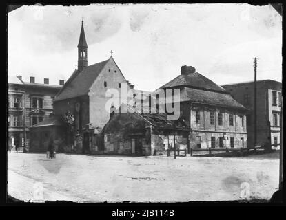 Krakauer Kirche St. Idzi und angrenzende Gebäude Blick aus dem Westen unbekannt Stockfoto