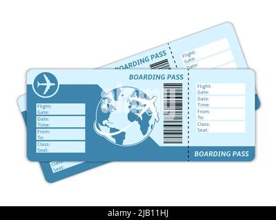 Reisen, leere Flugtickets für Geschäftsreisen oder Urlaub Reise isoliert Vektor-illustration Stock Vektor