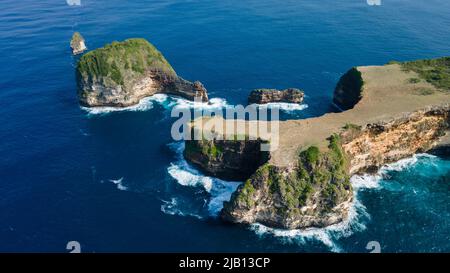 Mandalika Umgebung Meereslandschaft Luftaufnahme Stockfoto