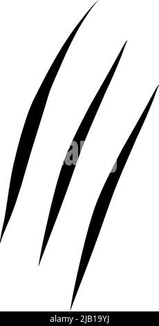 Katzenkratzer. Schwarze Krallen Tierkratz, zerrissenes Papier. Spuren von Katzenklauen. Vektorgrafik auf schwarzem Hintergrund. Stock Vektor