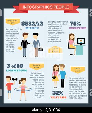 Infografik für Menschen mit Vektor-Illustration für geschäftliche und demografische Elemente Stock Vektor