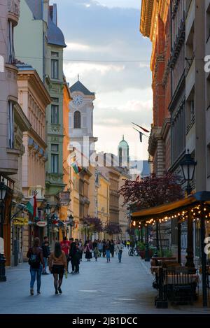 Váci Straße in Budapest Stockfoto