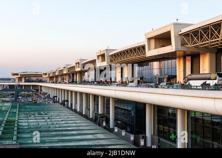 Mailand, Italien - 25. März 2022: Terminal 1 des Flughafens Mailand Malpensa (MXP) in Italien. Stockfoto