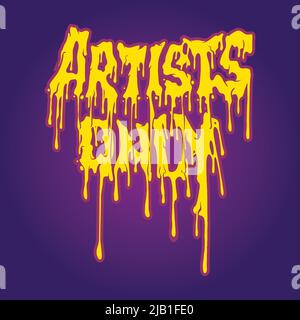 Künstler nur Schriftzug schmelzen Wort Vektor Illustrationen für Ihre Arbeit Logo, Merchandise T-Shirt, Aufkleber und Label-Designs, Poster, Grußkarten Stock Vektor