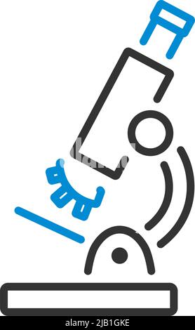 Symbol Für Das Mikroskop Der Schule. Editierbare Fett Formatigte Kontur Mit Farbfüllungsdesign. Vektorgrafik. Stock Vektor