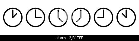 Timer Symbol Symbol Satz einfaches Design Stock Vektor