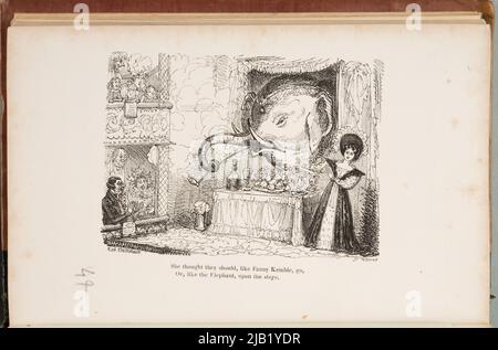 Sie dachte, sie sollten, wie Fanny Kemble, gehen, oder wie der Elefant, auf die Bühne. Lustracja do poematu:STEAMERS v. STAGES; ODER ANDREW UND SEINE GEMAHLIN. w:FACETIAE: BEING A GENERAL Collection of the Jeux d’Esprit WCHICH HAVE BEEN ILLUSTRATED BY ROBERT CRUIKSHANK IN TWO BÄNDE. VOL. II MIT FAST SECHZIG GRAVUREN.LONDON WILLIAM KIDD, 6, ALTE BOND-STRET. MDCCCXXXI. Williams, T. , Cruikshank, Isaac Robert (1789 1856) Stockfoto