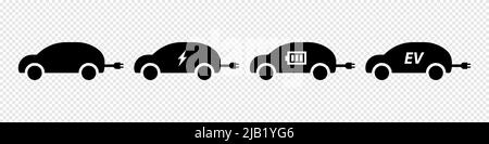 Symbolsatz für Elektroautos Stock Vektor