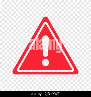 Warnschild-Symbol auf transparentem Hintergrund Stock Vektor
