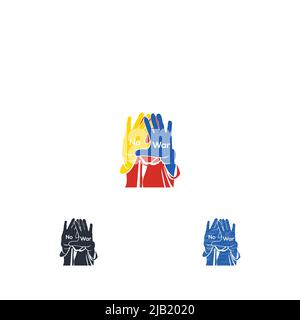 Kein Symbol für das Zeichen des Weltkriegs. Stop war Grunge Gummistempeltext. Sagen Sie Nein zur Vorlage „war Design“ Stock Vektor