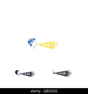 Kein Symbol für das Zeichen des Weltkriegs. Stop war Grunge Gummistempeltext. Sagen Sie Nein zur Vorlage „war Design“ Stock Vektor