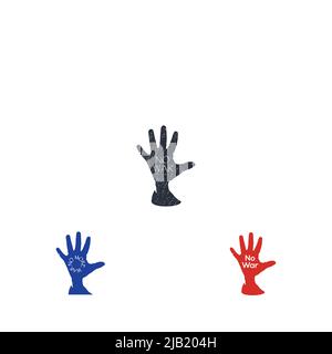 Kein Symbol für das Zeichen des Weltkriegs. Stop war Grunge Gummistempeltext. Sagen Sie Nein zur Vorlage „war Design“ Stock Vektor
