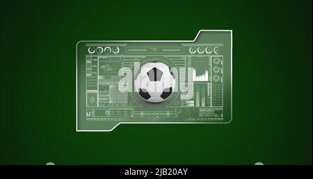 Bild von Scopes und Datenverarbeitung über Fußball Stockfoto