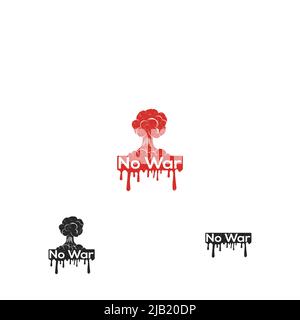 Kein Symbol für das Zeichen des Weltkriegs. Stop war Grunge Gummistempeltext. Sagen Sie Nein zur Vorlage „war Design“ Stock Vektor