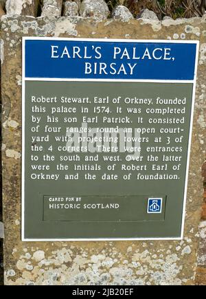 Ruinen des Earl's Palace, ein Schloß aus dem 16. Jahrhundert im Birsay, Festland, Orkney, Schottland, Großbritannien Stockfoto