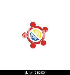 Kein Symbol für das Zeichen des Weltkriegs. Stop war Grunge Gummistempeltext. Sagen Sie Nein zur Vorlage „war Design“ Stock Vektor