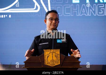 BASWEDAN Anies, Gouverneur von DKI Jakarta, Portrait Meet and Greet während des Jakarta ePrix 2022, 6. Treffen der ABB FIA Formel E Weltmeisterschaft 2021-22, auf dem Jakarta International e-Prix Kurs vom 2. Bis 4. Juni in Jakarta - Foto Germain Hazard / DPPI Stockfoto