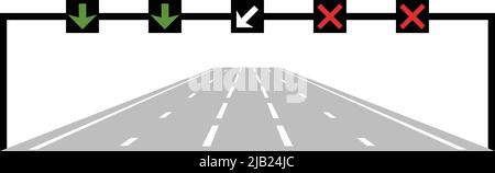 Beispiel für eine Kreisverkehrskreuzung, Straßenschilder im Vereinigten Königreich Stock Vektor