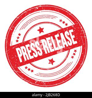 PRESSEMITTEILUNG Text auf roten runden grungy Textur Stempel. Stockfoto