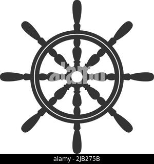 Schiffsradsymbol auf weißem Hintergrund isoliert, Vektorgrafik Stock Vektor
