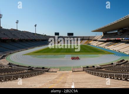 Blick ins Innere des olympiastadions Stockfoto