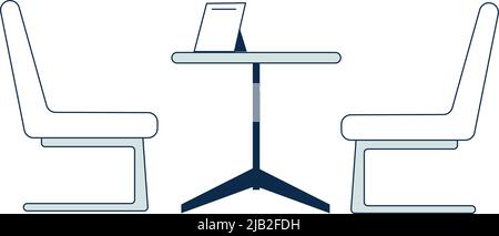 Business-Meeting-Tisch mit zwei Stühlen. Beratungsstelle Stock Vektor