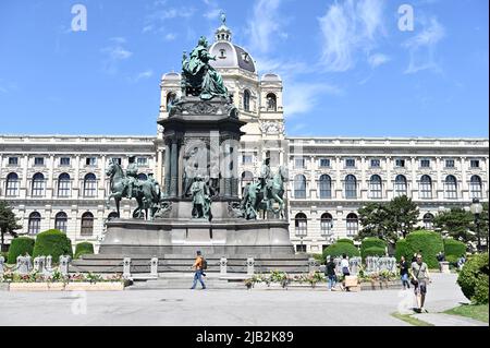 Wien, Österreich. Maria-Theresa-Denkmal auf dem Maria-Theresa-Platz Stockfoto