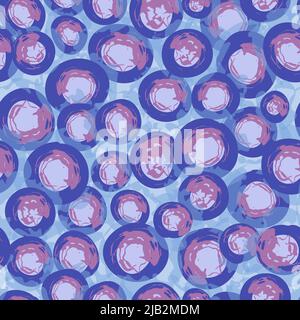 Nahtloser Pinselstrich mit Blasen-Muster. Kreisförmige Punkte. Pinselstruktur. Chaotische abstrakte wiederholte Hintergrund Vektor-Illustration Stock Vektor
