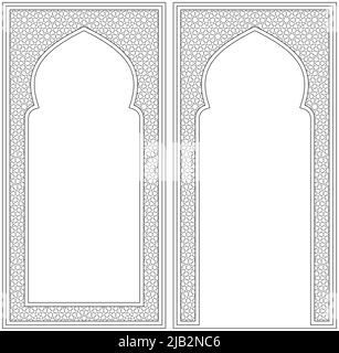 Zwei Rahmen . Ornament im arabischen geometrischen Stil Stock Vektor