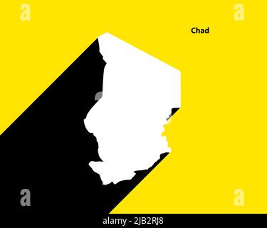 Chad-Karte auf Retro-Poster mit langem Schatten. Vintage-Zeichen einfach zu bearbeiten, zu bearbeiten, zu ändern oder zu färben. Stock Vektor